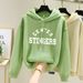 Women's Fleece-Lined Hoodie – Soft & Warm Pullover With Cartoon Print, Oversized Fit For Casual & Streetwear (M-XXL, 12 Colors & Patterns)_ecoleips.com