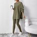 Women's Clothing Ribbed Loose Hooded Long Sleeved Casual Trousers Threaded Suit_ecoleips.com