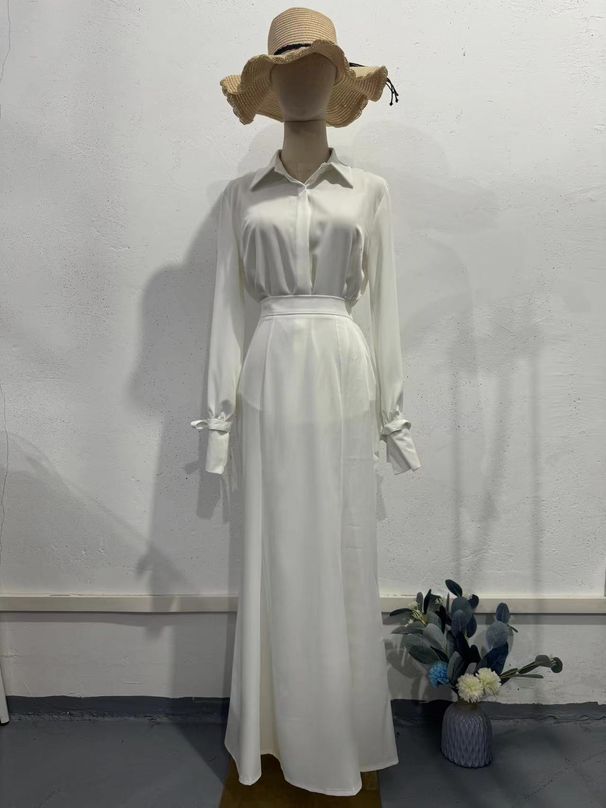 Women's Clothing Breathable Casual Elegant Professional Commuting Style Two Piece Long Skirt_ecoleips.com