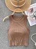 SINGREINY Sleeveless Knit Top Women Backless Korean Bra O Neck Solid Elastic Waist Ladies Elegant Fashion Casual Crop Top_ecoleips.com