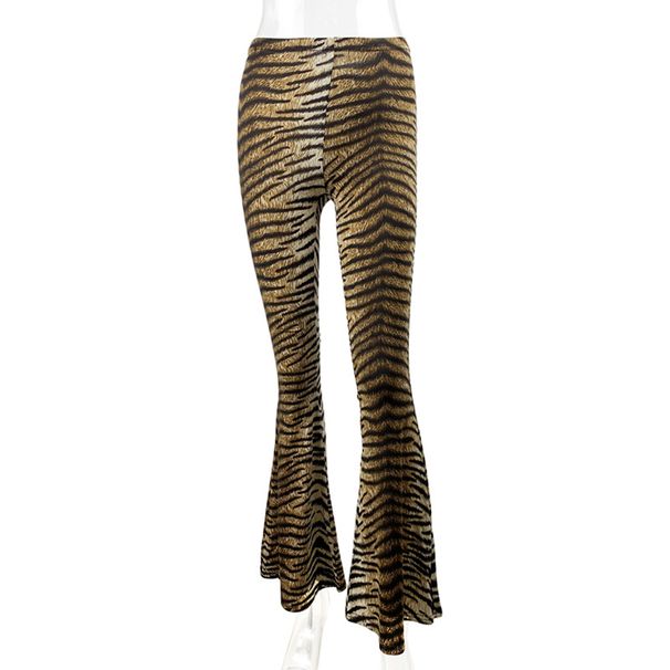 Women's Clothing High-Waisted Slim Fit Leopard Print Flare Pants Spring Trendy Casual Fashion_ecoleips.com
