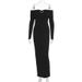 New Arrival Sexy Strapless Off Shoulder Dress Solid Color Mid Long Casual Party Dress For Women Evening Daily Wear Dress_ecoleips.com
