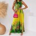 European And American Women's Summer Fashion Printed Strap Halter Neck Sleeveless Pleated Maxi Bohemian Long Dress_ecoleips.com