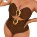 Aria Basics Bandeau Swimsuit For Women, European And American Sexy Plus-size One-piece Swimsuit, Cross-border Seaside Beach_ecoleips.com