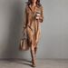 2026 New Independent Store Solid Color Corduroy Long-Sleeve Collared Shirt Loose Long Dress_ecoleips.com