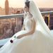 Elegant White Strapless Wedding Dress High End Bridal Gown with Train for Going out Or Traveling_ecoleips.com