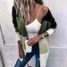 Autumn/Winter Design: Mid-Length Knit Cardigan With Colorful Patchwork Sweater Jacket_ecoleips.com