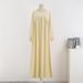 Women's Clothing Muslim Loose Large Size Long Sleeved Solid Color Pullover Robe Skirt Spring And Autumn Knee Length Skirt Dress_ecoleips.com