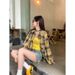Autumn Plaid Shirt Women's Korean Style Loose Fashion Loose And Slimming All-Matching Cardigan Jacket Women's Clothing S_ecoleips.com