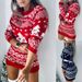 2020 Autumn And Winter New Sweater Women's All-Match Christmas Theme Knitted Long-Sleeved Dress_ecoleips.com
