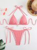Verve 2024 Fashion Sexy Two Piece Vacation Women's Printed Tie Bikini Set_ecoleips.com