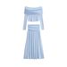 French Style Pure Desire Off-Shoulder Slim Fit Short Long Sleeve Top For Women Autumn High Waist Ruched Midi Skirt_ecoleips.com