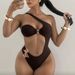 Women's Clothing One Piece Strapless Bikini Solid Color Sexy Backless Swimsuit Clothing_ecoleips.com