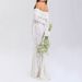 Women's Off-the-Shoulder Lace Dress Ethereal Bell Sleeve Fitted Waist Strapless Fishtail Alluring Sexy Spring_ecoleips.com