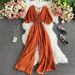 Women's Clothing Sexy V Neck Bat Sleeve Waist Slimming Polka Dot Print Jumpsuit Fashionable Temperament Wide Leg Trousers Jumpsuit For Women_ecoleips.com