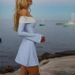Women's Sexy Color Block Off Shoulder Long Sleeve Bodycon Mini Dress – Trendy Party Gown_ecoleips.com