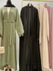 Latest Muslim Abaya Islamic Fashion Women Pearls Kimono Robe Modest Dress Long Elegant Cardigans Clothing Front Open Abaya_ecoleips.com