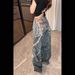 Men's American Retro Hip Hop Jeans - High Street Punk Style, Chain Print & Heavy Duty_ecoleips.com