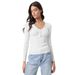 's 2025 New High-end Ribbed V-neck Buttoned Slim-fit Long-sleeve T-shirt For Commuting And Casual Wear_ecoleips.com