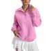 Autumn/Winter Long-Sleeve Buttoned Pullover Fashionable Casual Women's Fleece Sportswear_ecoleips.com