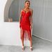 Spring Summer Independent Station Ins Hot Sexy Slim Backless Strap European American Style Bodycon Dress_ecoleips.com
