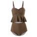 High Waisted Ruffled Swimsuit Japanese Korean Style Conservative Conceals Tummy for Hot Spring Resorts Women's Swimwear_ecoleips.com