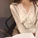 Women's Clothing White V Neck Lace Sweater For Women Autumn High End Inner Wear Unique And Beautiful Sweater Bottoming Shirt_ecoleips.com