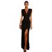 Women's Sleeveless V-Neck Split Hem Dress - Minimalist Solid Color Summer Casual Maxi Dress_ecoleips.com