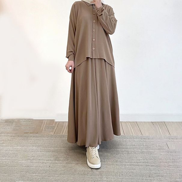 Women's Clothing Clothes Autumn Casual Shirt Autumn Clothing Half Length Skirt Suit Women_ecoleips.com