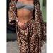 Fur Coat-Printed Shirt Set With Long Sleeves, High Waist, Wide Leg Pants Autumn Casual Style_ecoleips.com