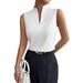 European And American Cross-border 2026 Summer New Women's Top, Solid Color V-neck Slim-fit Sleeveless Textured_ecoleips.com