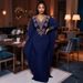 Women's Clothing Fashion Women's V Neck Rhinestone Dress Solid Color Long Sleeve For Formal & Casual For Women_ecoleips.com