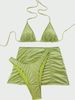 Luan Guo 223 New European And American Style Swimsuit Sexy Shimmer Fabric Three-Piece Bikini Cross-Border Swimwear_ecoleips.com