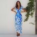 Women's Clothing Blue Coconut Tree Island Print One Piece Swimsuit Set For Women Quick-Dry Polyester, Modest Coverage Beach & Pool Ready_ecoleips.com