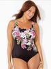 K European And American One-piece Oversized One-piece Swimsuit With Printed Women's Bikini Swimsuit_ecoleips.com