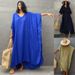 Women's Solid Color Rayon Beach Sun Protection Shirt European American Style Loose Fit plus Size Belted Vacation Dress Bikini Cover up_ecoleips.com