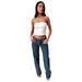 Women's Clothing Explosion Low Waist Jeans Fashion Retro Straight Pants Loose Denim Pants Women_ecoleips.com