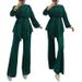 Women's Clothing Muslim Solid Color Temperament Tops Loose Elegant Pants Suit_ecoleips.com