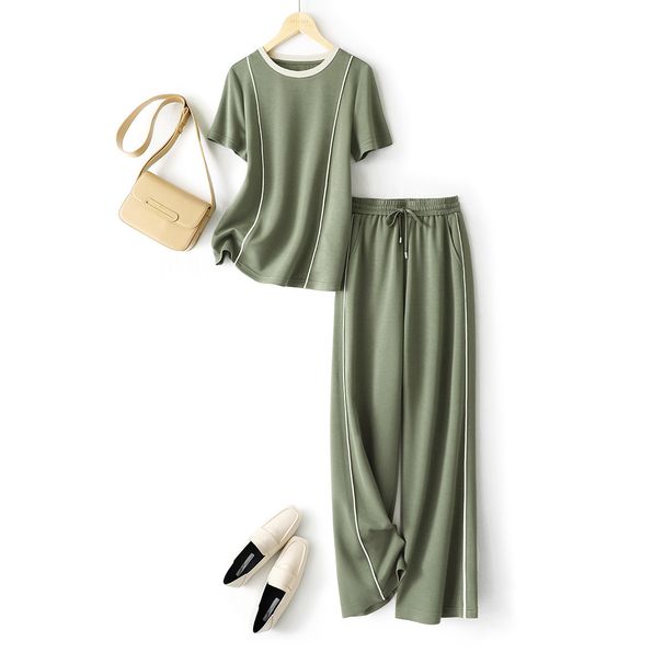 Women's Clothing Breathable Casual Sports Sweater Suit For Women Summer New Slim Fit Short Sleeve Two Piece Suit_ecoleips.com