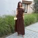 Women's Clothing Elegant Off-Shoulder Fitted Waist Dress Casual American Style Spring/Summer 2026_ecoleips.com