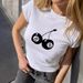 Independent Station Cross-Border European And American Women's Fashion 2024 New Letter Heart Print Slim Fit Crop_ecoleips.com