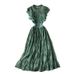 Women's Clothing Spring Autumn Lace Round Neck Dress Long Sleeve Slim Fit Elegant Ruffled Maxi Fashionable Women's Clothing Dress_ecoleips.com