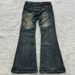 Aria Basics European And American Cross-border Vintage Y2K Embroidered Flared Jeans For Women, Punk Dark Tribal Style Casual Pants,_ecoleips.com