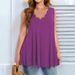 2025 Cross-Border Spring/Summer New Fashion Summer Plus Size Casual Solid Color V-Neck Sleeveless Vest For Independent_ecoleips.com