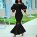 D3223 Cross-Border Foreign Trade Summer New One-Shoulder Lace Elegant Fishtail European And American Style Dress_ecoleips.com