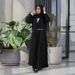 Mq115 Abaya Cardigan Robe Pleated Coat Muslim Arabic Fashion Leather Buttons_ecoleips.com