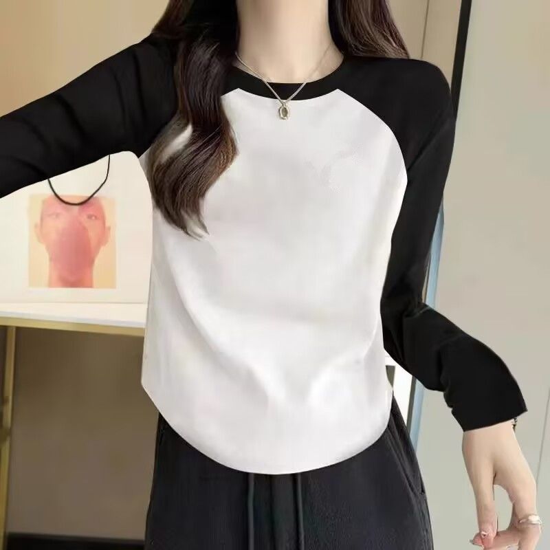 German Velvet New Autumn And Winter Printing Inner With Simple Shoulder Plush Thickened Long-sleeved T-shirt Bottoming Shirt For Women_ecoleips.com