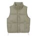 Trendy PU Puffer Vest For Women – Slim-Fit Short Sleeveless Jacket, Lightweight & Stylish (S-XL, Black/Beige/Brown/Army Green/Wine Red)_ecoleips.com