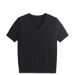 Women's Slim Fit V Neck T-Shirt Short Sleeved Summer Top Sexy Design Flattering Silhouette off the Shoulder Knitwear_ecoleips.com