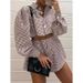 Spring/Summer Grid-Print Long-Sleeve Shirt & High-Waisted Wide-Stocking Pants Set Stylish, Personalized, And Casual_ecoleips.com